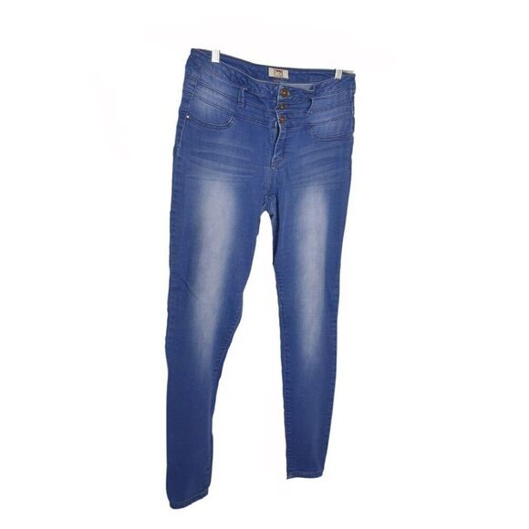 LEI Junior Stretch Denim Jeans Size 13 High Rise Skinny Slimming Fit Streetwear - Picture 1 of 6